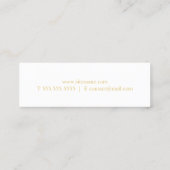 Berufliches Weiß und Gold Mini Visitenkarte (Rückseite)