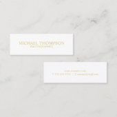 Berufliches Weiß und Gold Mini Visitenkarte (Vorne/Hinten)