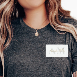 Berufliches Weiß und Gold Moderne Magnettechnologi Namenschild