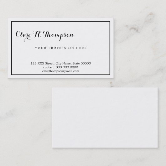 berufliches Weiß und modern Visitenkarte (Vorne/Hinten)