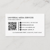 Berufliches Weiß und Schwarz Visitenkarte (Rückseite)