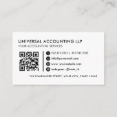 Berufliches Weiß und Schwarz Visitenkarte (Rückseite)