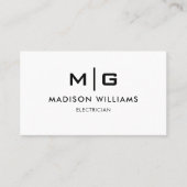 Berufliches Weiß und Schwarz Visitenkarte (Vorderseite)