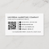 Berufliches Weiß und Schwarz Visitenkarte (Rückseite)