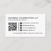 Berufliches Weiß und Schwarz Visitenkarte (Rückseite)