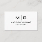 Berufliches Weiß und Schwarz Visitenkarte (Vorderseite)