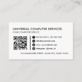 Berufliches Weiß und Schwarz Visitenkarte (Rückseite)