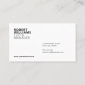 Berufliches Weiß Visitenkarte (Rückseite)