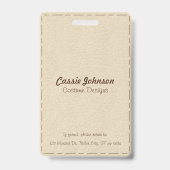 Berufliches weißes Imitat Leder Foto Ausweis (Back)