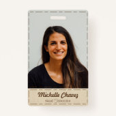 Berufliches weißes Imitat Leder Foto Ausweis (Vorderseite)