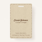 Berufliches weißes Imitat Leder Foto Ausweis (Rückseite)