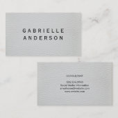 Berufliches weißes Leder mit feinem Text Visitenkarte (Vorne/Hinten)
