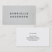Berufliches weißes Leder mit feinem Text Visitenkarte (Vorne/Hinten)