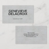 Berufliches weißes Leder mit feinem Text Visitenkarte (Vorne/Hinten)