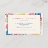 Berufliches, weißes Rosa mit Blütenfarbe Visitenkarte (Rückseite)