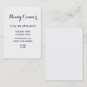 Berufliches weißes vertikales Brett Visitenkarte (Vorne/Hinten)