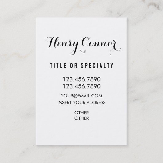 Berufliches weißes vertikales Brett Visitenkarte (Vorderseite)