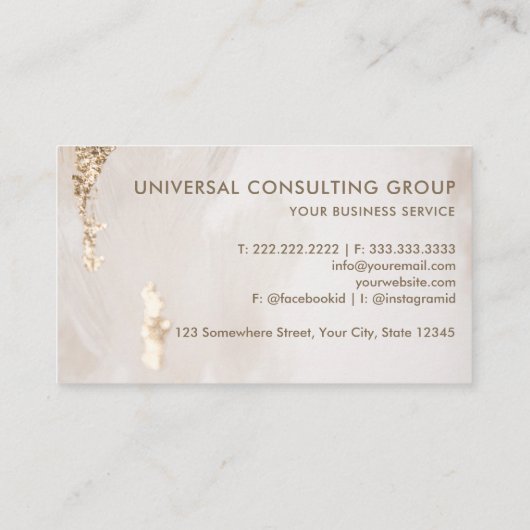 Berufliches Weißrosa und Lila Gold Visitenkarte (Rückseite)