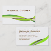 Berufliches Wellen-Geschäfts-Karten-Grün-Weiß Visitenkarte (Vorne/Hinten)