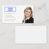 Berufliches White Add Your Foto Logo Visitenkarte (Vorne/Hinten)