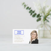 Berufliches White Add Your Foto Logo Visitenkarte (Stehend Vorderseite)