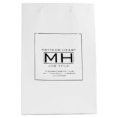 Berufliches White & Black Business Mittlere Geschenktüte (Vorderseite)