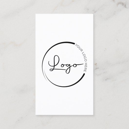 Berufliches White Foto Logo Social Media Visitenkarte (Rückseite)