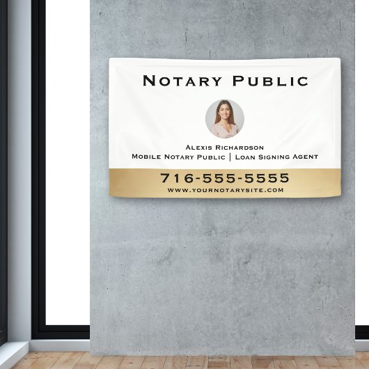 Berufliches White Notary Round Foto Marketing Banner