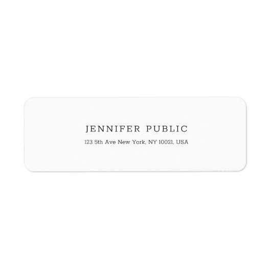 Berufliches White Template Moderne Rücksendeadress (Vorne)