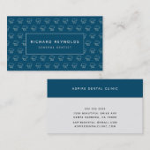 Berufliches Zahnarztmuster auf blauem Zahn Visitenkarte (Vorne/Hinten)