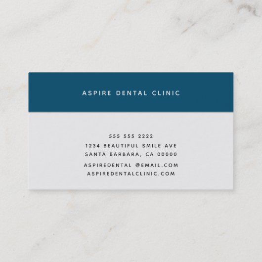 Berufliches Zahnarztmuster auf blauem Zahn Visitenkarte (Rückseite)