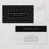Berufliches Zahnarztmuster auf schwarz Visitenkarte (Vorne/Hinten)
