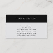 Berufliches Zahnarztmuster auf schwarz Visitenkarte (Rückseite)