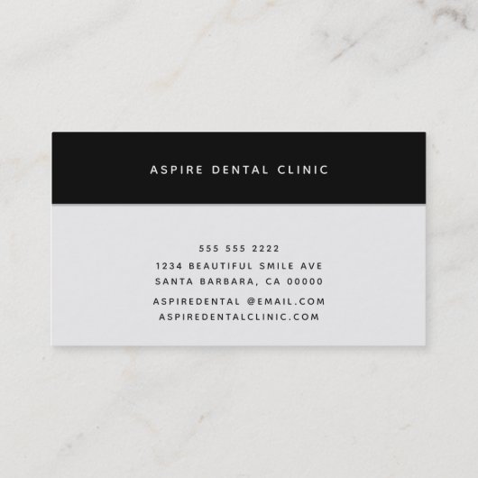 Berufliches Zahnarztmuster auf schwarz Visitenkarte (Rückseite)