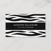 Berufliches Zebra-Muster in Weiß und Schwarz Visitenkarte (Vorderseite)