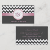 Berufliches, zeitgenössisches Zickzack Monogramm Visitenkarte (Vorne/Hinten)