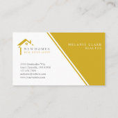 Berufliches Zuhause Real Anwesen Agent Logo Gelb Visitenkarte (Rückseite)