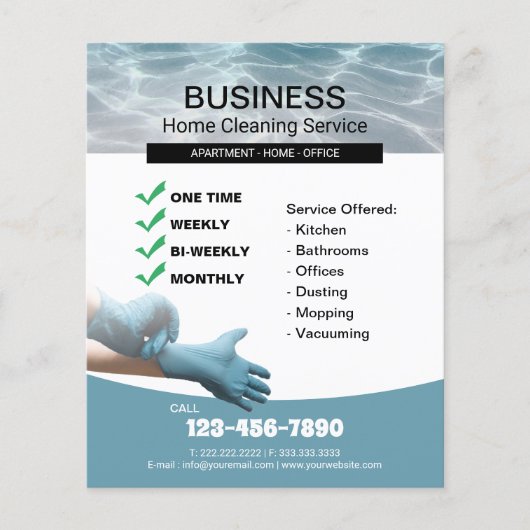 Berufliches Zuhause-Reinigungshaus Behaltend Blau Flyer (Vorne)
