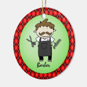 Berufs-Friseur-Weihnachten personalisiert Keramik Ornament (Links)