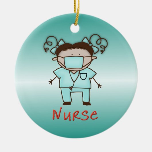 Berufs-Krankenschwester-kundenspezifisches Keramikornament (Vorne)