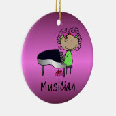 Berufs-Musiker-berufliche weibliche Gewohnheit Keramik Ornament (Rechts)