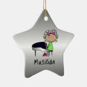 Berufs-Musiker-berufliche weibliche Gewohnheit Keramikornament (Rechts)