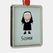 Berufs-Nonnen-religiöse Berufung personalisiert Silbernes Ornament (Rechts)