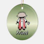 Berufs-Priester-religiöser Klerus personalisiert Keramikornament (Links)