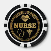 Berufsemblem des Pflegepersonals | Mitgefühl in Ak Pokerchips (Vorderseite)