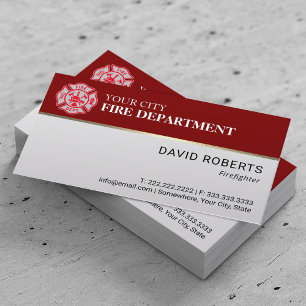 Berufsfeuerwehr Feuerwehr Logo Rot Visitenkarte