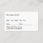 Berufspraxis bei Ärzten Terminkarte (Rückseite)