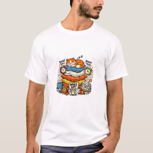 Berufsschläfer Lustige Faule Katze Retro Vintage  T-Shirt