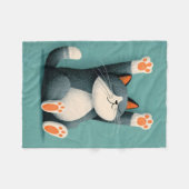 Berufsschläfer Lustige schlafende Katze Fleecedecke (Vorderseite (Horizontal))