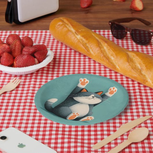 Berufsschläfer Lustige schlafende Katze Pappteller (Picknick)